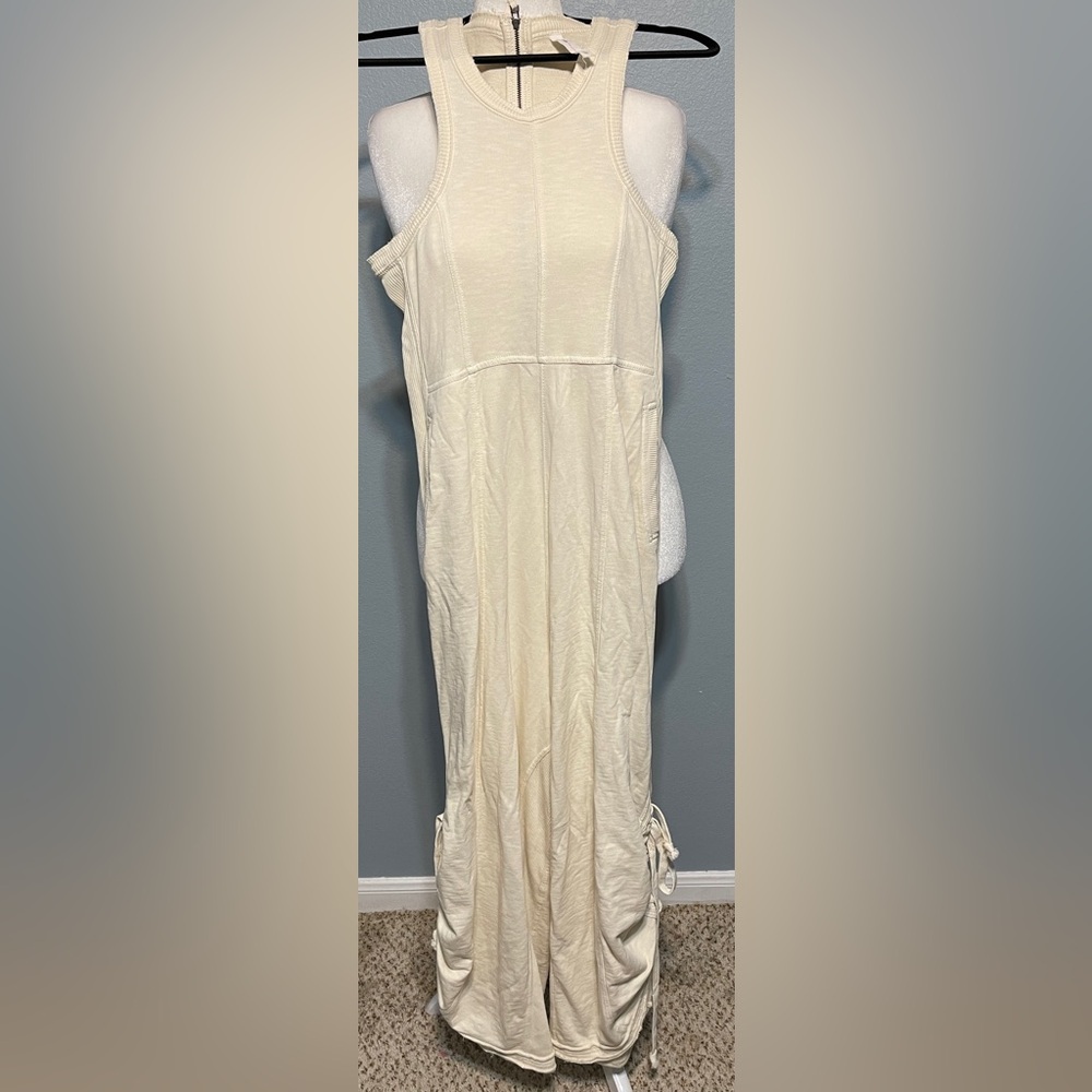 Anthropologie Daily Practice Horizon Wide-leg Jumpsuit Ivory Pockets Boho Small - Picture 10 of 12